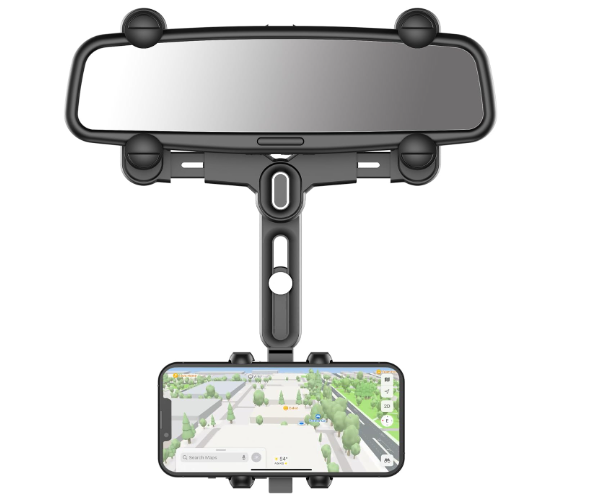 Cellet Soporte universal para espejo retrovisor para dispositivos Apple iPhone y Samsung Galaxy