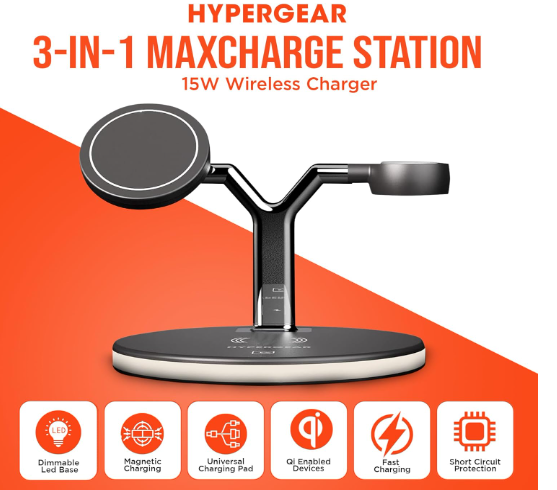 Hypergear MaxCharge Plataforma de carga inalámbrica: carga rápida y confiable con certificación Qi para todos los dispositivos