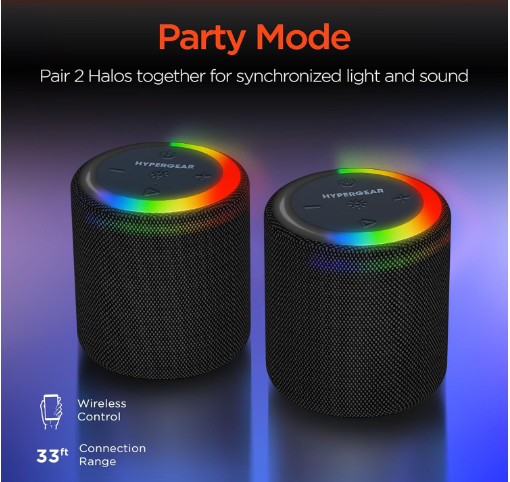 HyperGear Altavoz Bluetooth inalámbrico portátil con espectáculo de luces LED multicolor: perfecto para cualquier ocasión