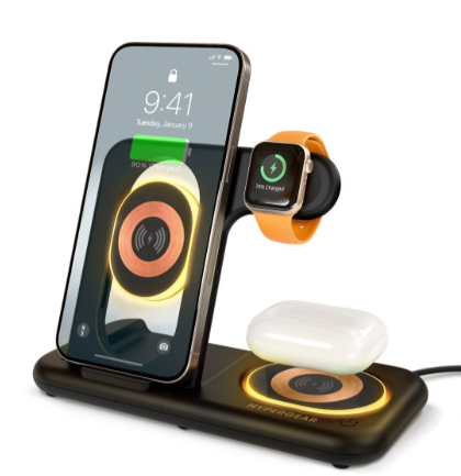 HyperGear Plataforma de carga inalámbrica: carga rápida y cómoda para dispositivos iPhone y Samsung