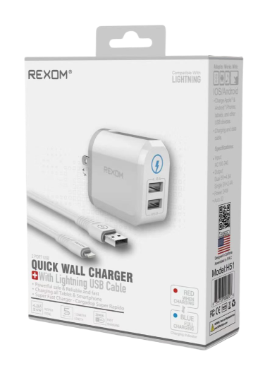 Cable Lightning X-max Rexom y cargador de pared rápido: la solución de carga definitiva para dispositivos Apple