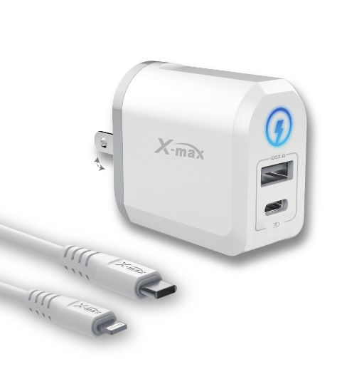 X-Max: Cargador doméstico rápido carga rápida y eficiente para dispositivos USB-C y Lightning