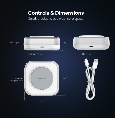 Esoulk Experimente una carga rápida y cómoda con nuestra plataforma de carga inalámbrica de 15 W