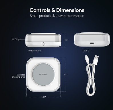 Esoulk Experimente una carga rápida y cómoda con nuestra plataforma de carga inalámbrica de 15 W