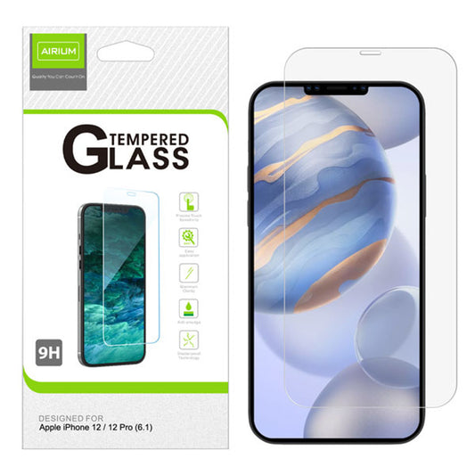 Airium Vidrio Templado 2.5D Protector de Pantalla Compatible con Apple iPhone 12 Max/12/12 Pro (6.1) - Airium Tempered Glass 2.5D Screen Protector Compatible with Apple iPhone 12 Max/12/12 Pro (6.1)