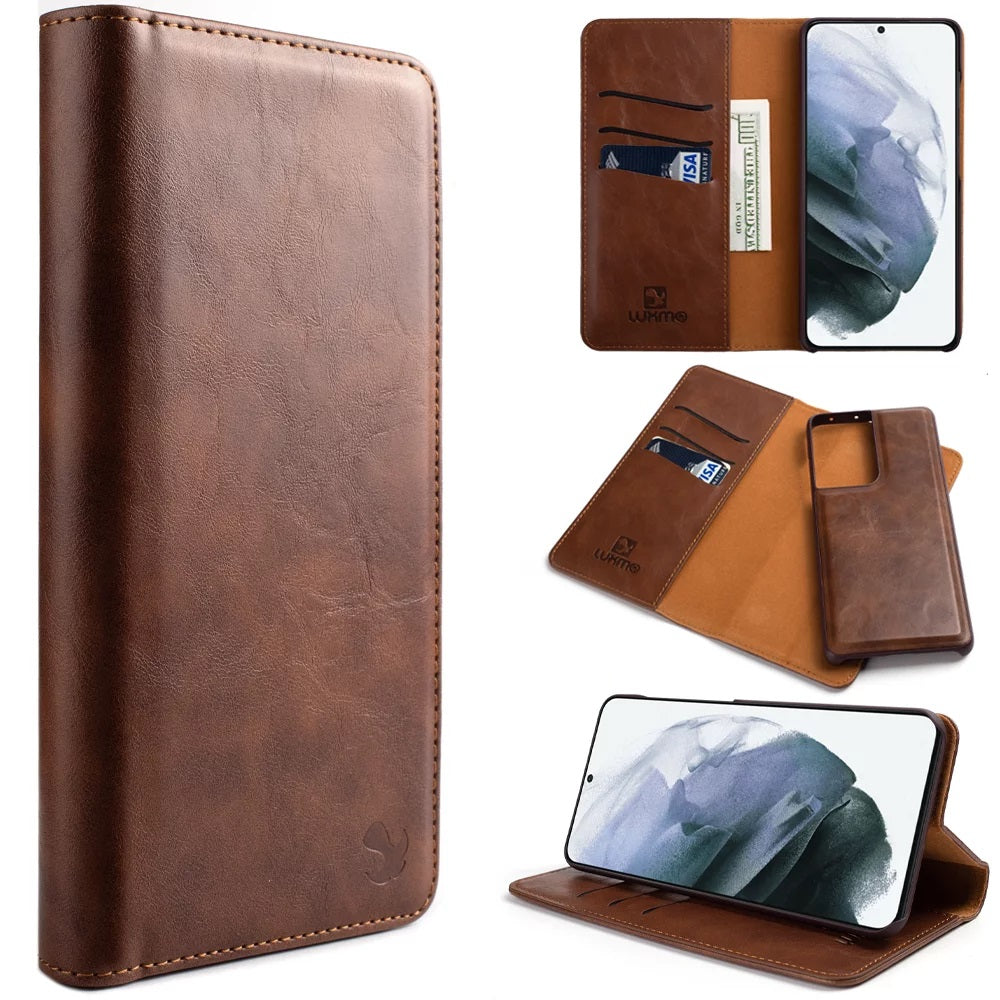 The Luxury Gentleman Estuche de TPU tipo billetera de cuero con tapa magnética para Samsung Galaxy S23 Ultra - Magnetic Flip Leather Wallet TPU Case for Samsung Galaxy S23 Ultra