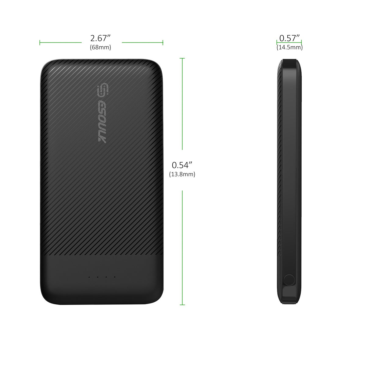 EP06P-BK Esoulk Dual USB Power Bank 10000mAh - ESoulk banco de energía EP06P-BK 2A