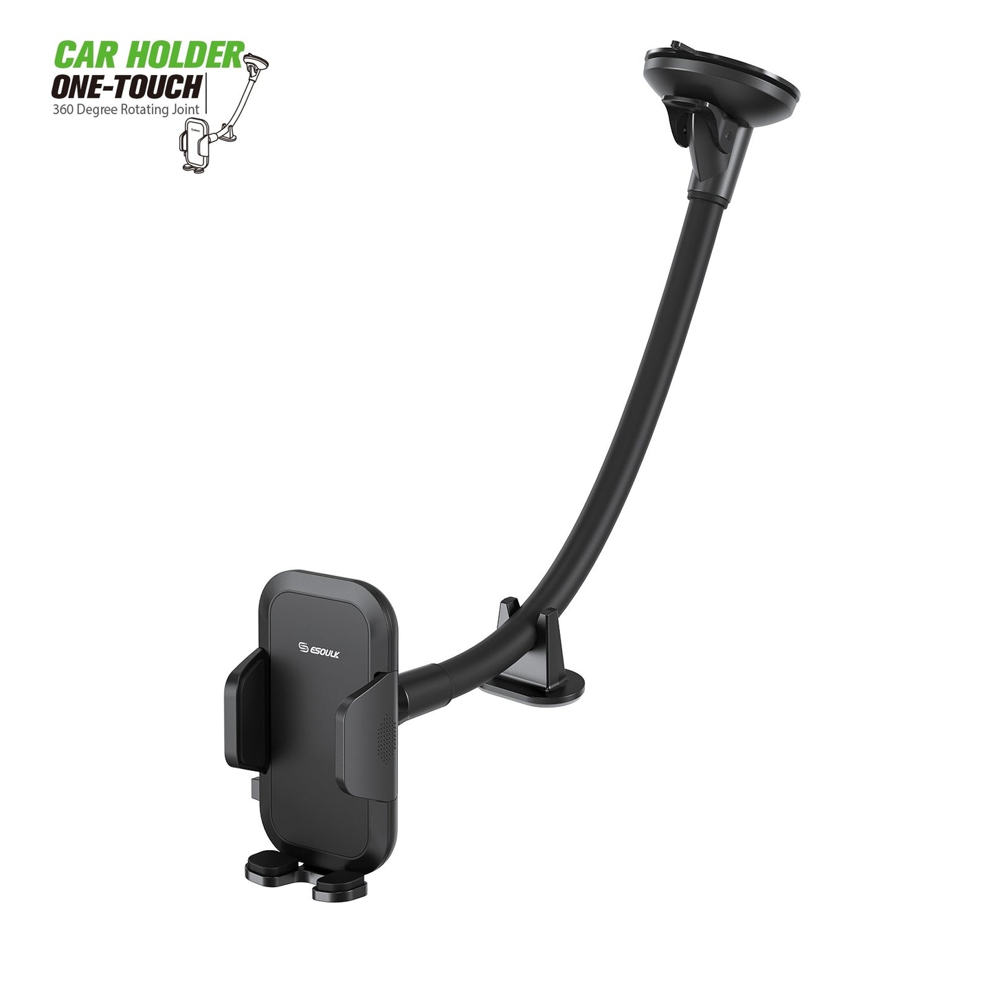 EH43BK UNIVERSAL TRUCK DASHBOARD & WINDS CAR MOUNT - ESoulk Soporte Universal para Automóvil Parabrisas/Tablero Instrumentos/Camión - 6.36"