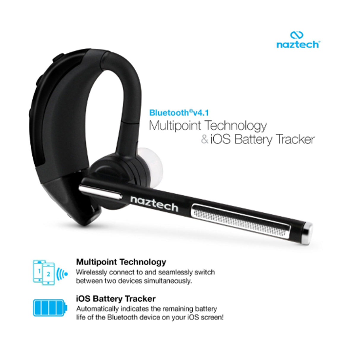 Naztech auriculares inalámbricos Bluetooth N750 - Naztech Wireless Bluetooth Headphones N750