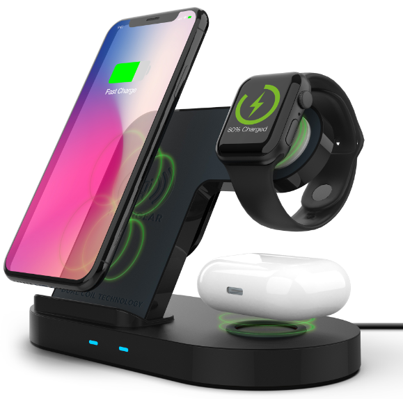 HyperGear base de carga inalámbrica 3 en 1 - HyperGear 3-in-1 wireless charging pad