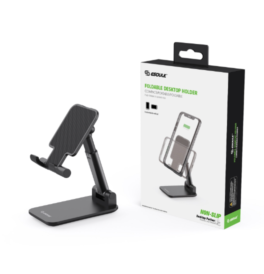 EH40BK Foldable Cellphone & Tablet Holder - ESoulk Soporte Plegable para Teléfono/Tableta