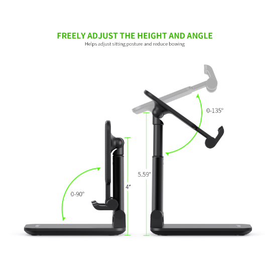 EH40BK Foldable Cellphone & Tablet Holder - ESoulk Soporte Plegable para Teléfono/Tableta