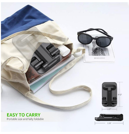 EH40BK Foldable Cellphone & Tablet Holder - ESoulk Soporte Plegable para Teléfono/Tableta