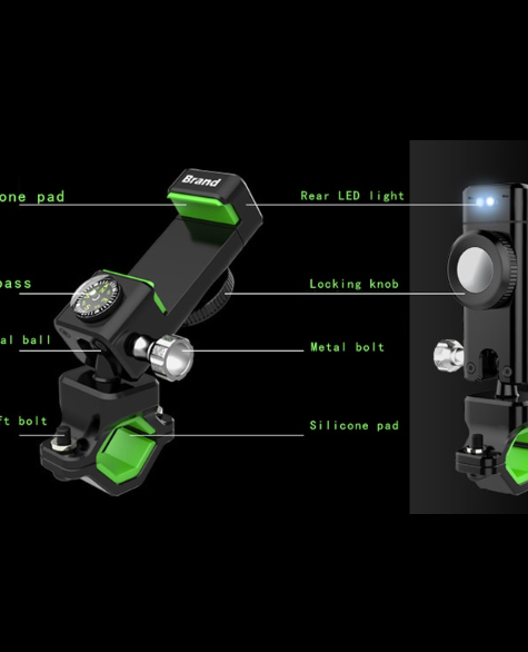 Guider Soporte para Smartphone para Bicicleta con Brújula/Luz LED - Guider Bicycle Smartphone Holder with Compass/LED Light