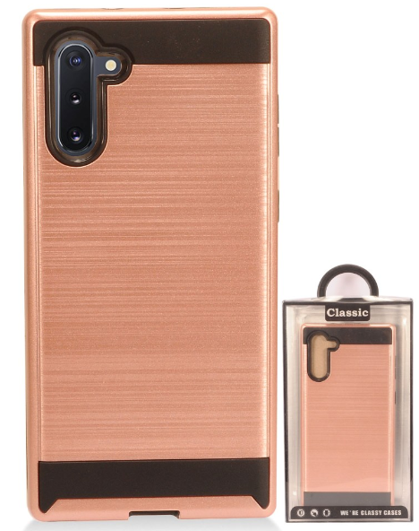 Estuche híbrido resistente Fushion Metal Design para Samsung Galaxy Note 10 - Fushion Metal Design Rugged Hybrid Case for Samsung Galaxy Note 10